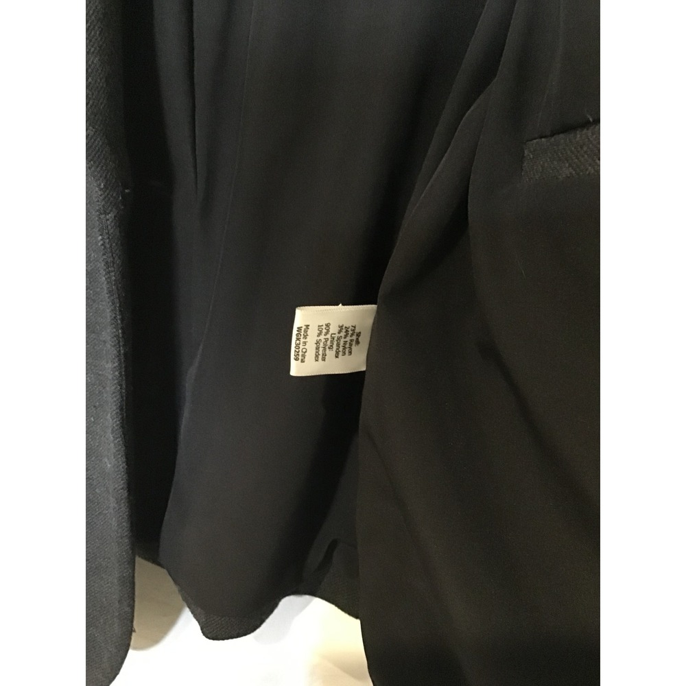 41 Hawthorn Women Dark Gray Single Button Knit Blazer Jacket Size L Real Pockets - Picture 3 of 6